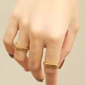Stainless Steel 18K Gold Plated Stackable Ring